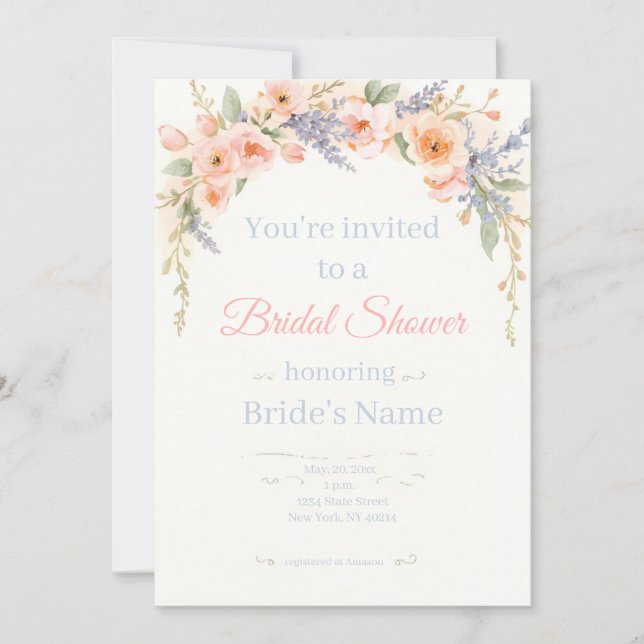 Invitation élégante de bapteme de mariage à l'aqua (Devant)