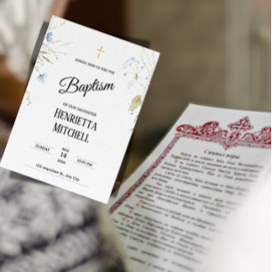 Invitation élégante de baptême pour bébé fille