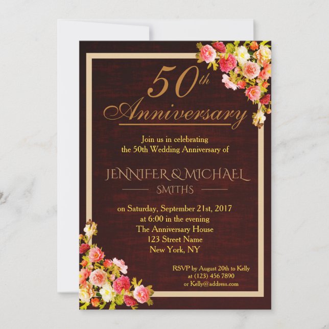 Invitation élégante de bouquet floral pour mariage (Devant)