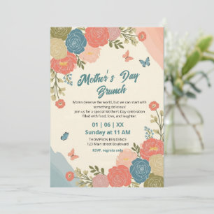 Invitation élégante de brunch de la fête des Mères