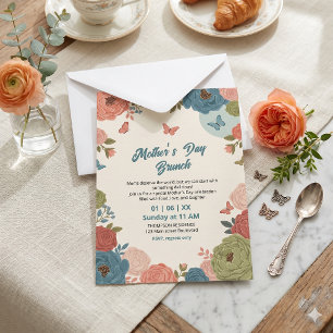 Invitation élégante de brunch de la fête des Mères