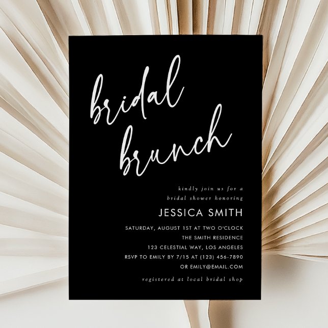 Invitation élégante de brunch de mariage à l'écrit (Créateur téléchargé)