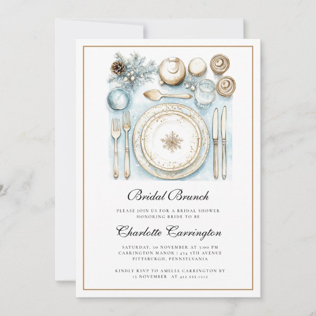 Invitation élégante de brunch de Noël pour un mari (Devant)