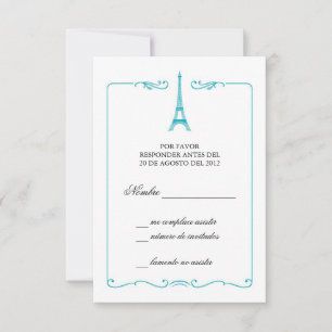 Invitation élégante de carte de Tour Eiffel RSVP
