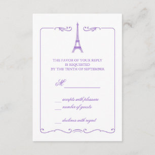 Invitation élégante de carte de Tour Eiffel RSVP