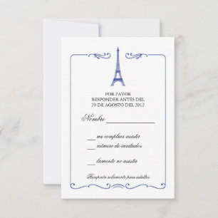 Invitation élégante de carte de Tour Eiffel RSVP