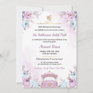 Invitation élégante de cheminement Sukhmani Sahib