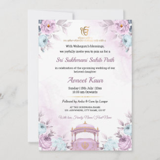 Invitation élégante de cheminement Sukhmani Sahib