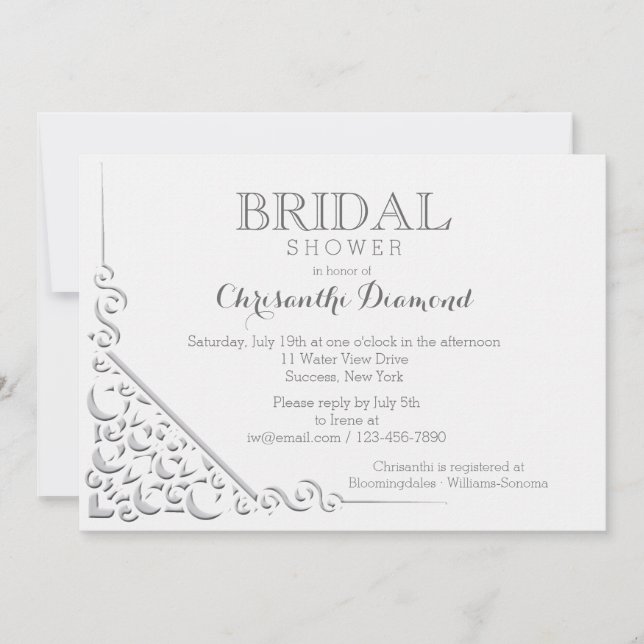 Invitation élégante de coin (Devant)