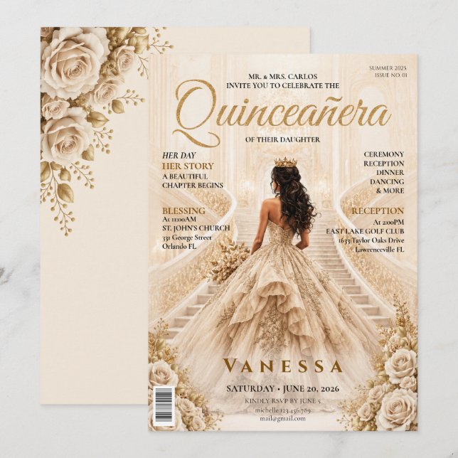 Invitation élégante de couverture de magazine pour (Devant / Derrière)