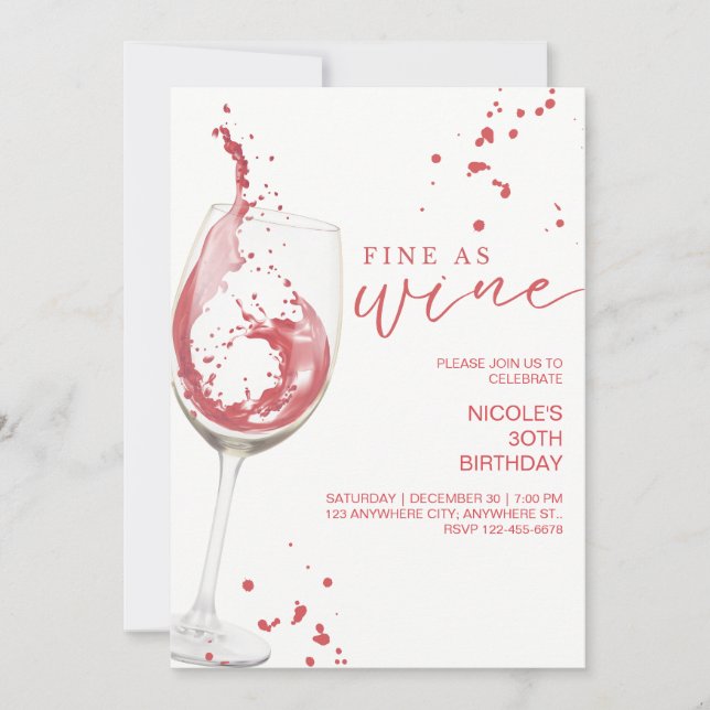 Invitation élégante de dégustation de vin pour ann (Devant)