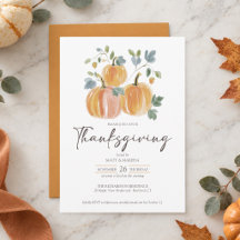 Invitation élégante de dîner de Thanksgiving avec