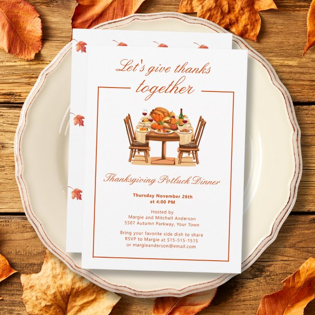 Invitation élégante de dîner de Thanksgiving pour  (Créateur téléchargé)