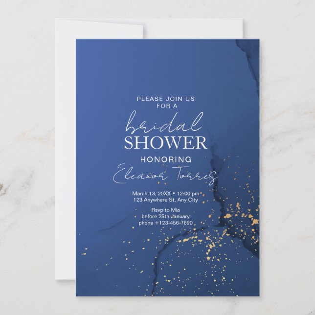 Invitation élégante de douche de mariée, Moderne (Devant)