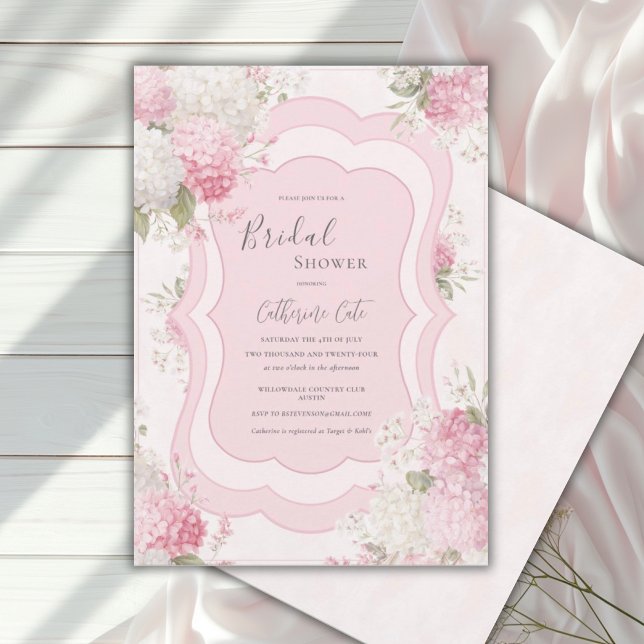 Invitation élégante de douche nuptiale aux hortens (Créateur téléchargé)