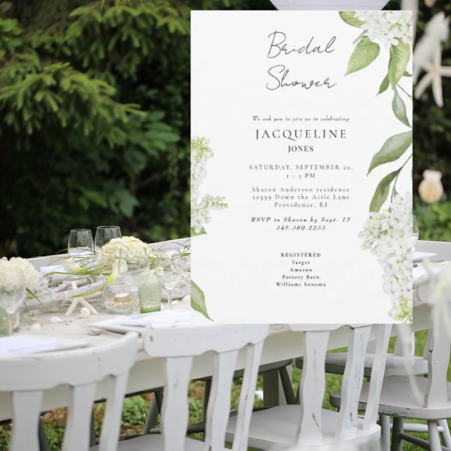 Invitation élégante de douche nuptiale aux Hydrang (Créateur téléchargé)