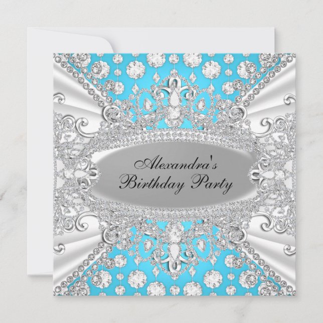 Invitation élégante de fête d'anniversaire avec di (Devant)