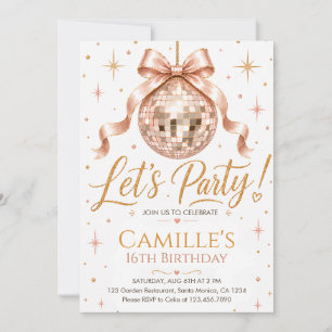 Invitation élégante de fête d'anniversaire boule d