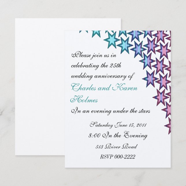 Invitation élégante de fête d'anniversaire de mari (Devant / Derrière)