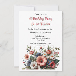 Invitation élégante de fête d'anniversaire pour un