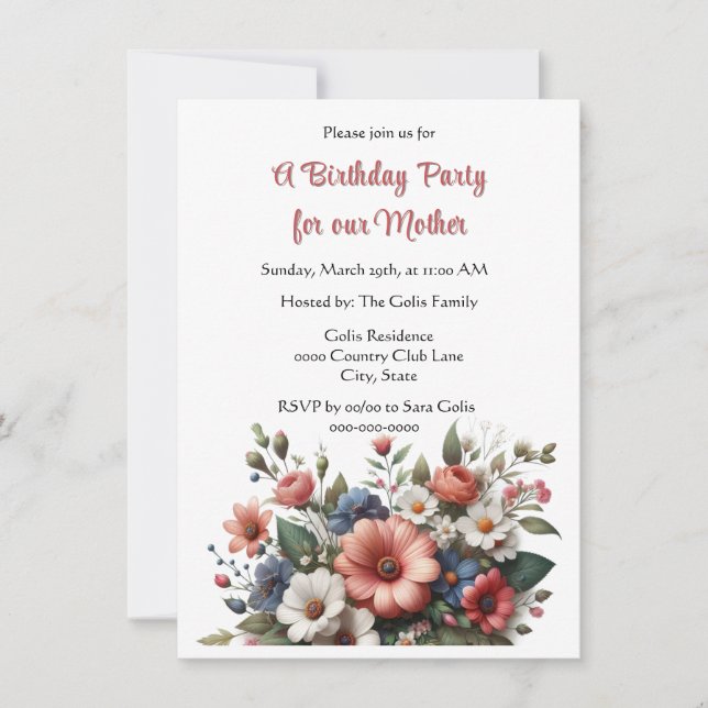 Invitation élégante de fête d'anniversaire pour un (Devant)