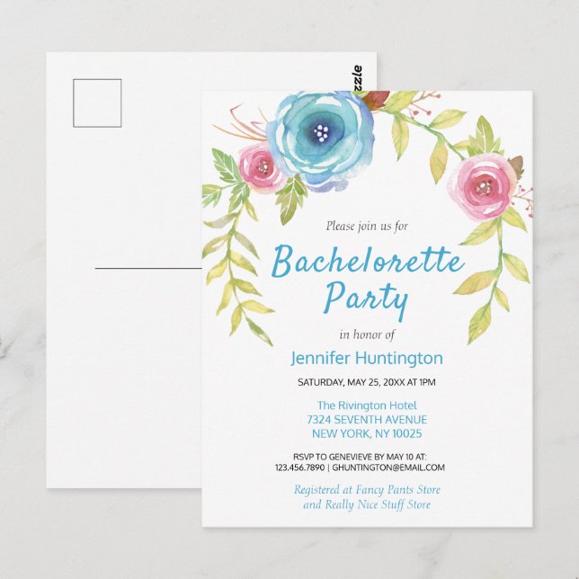Invitation élégante de fête de bachelorette à moti (Devant / Derrière)