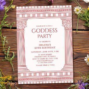 Invitation élégante de fête de déesse en rose