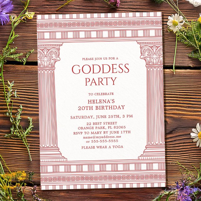 Invitation élégante de fête de déesse en rose (Créateur téléchargé)