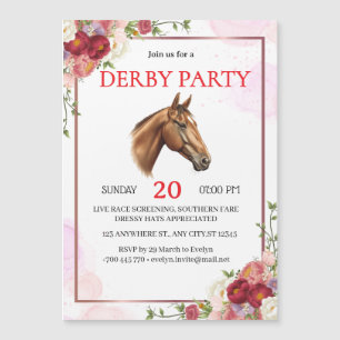 Invitation élégante de fête de Derby de cheval flo