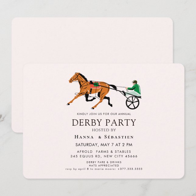 Invitation élégante de fête de jardin équestre (Devant / Derrière)