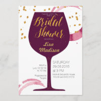 invitation élégante de Fête de la mariée de vin