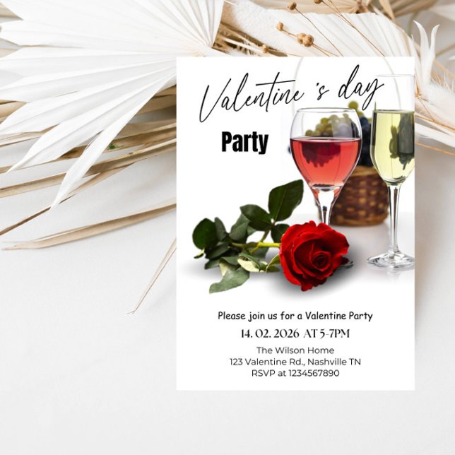 Invitation élégante de fête de la Saint-Valentin r (Créateur téléchargé)