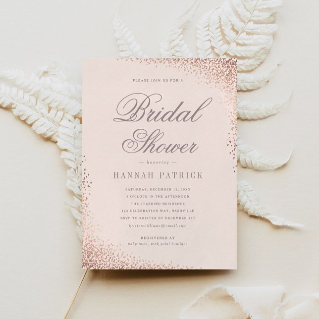 Invitation élégante de fete de mariage Rose Gold S (Créateur téléchargé)