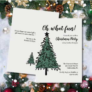 Invitation élégante de fête de Noël avec arbre de