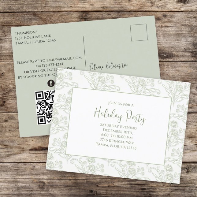 Invitation élégante de fête de Noël avec code QR à (Créateur téléchargé)