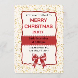 Invitation élégante de fête de Noël en rouge