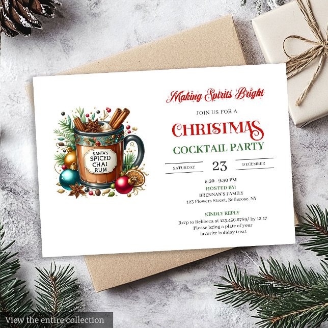 Invitation élégante de fête numérique de cocktails (Elegant digital holiday cocktails party invitation

)