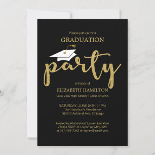 Invitation élégante de fin d'études au lycée avec