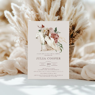 Invitation élégante de Fleurs pour Mariage et Chev
