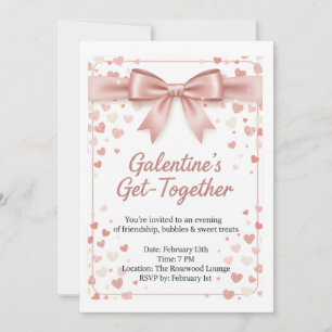 Invitation élégante de Galentine's Day en or rose