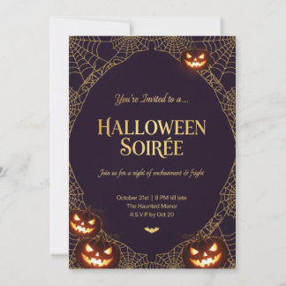 Invitation élégante de Halloween à toile d'araigné
