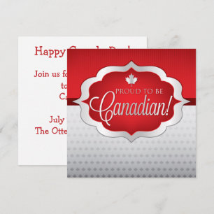 Invitation élégante de la Fête du Canada feuille d