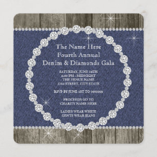Invitation élégante de la partie Denim et Diamonds