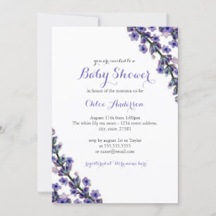 Invitation élégante de Lavande pour Baby Shower