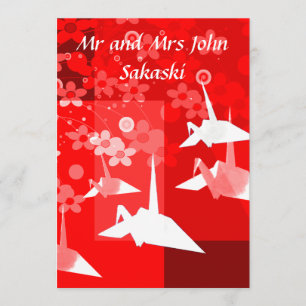 Invitation élégante de noce d'origami