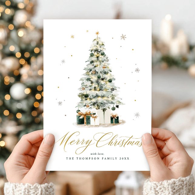Invitation élégante de Noël arbre aquarelle (Créateur téléchargé)
