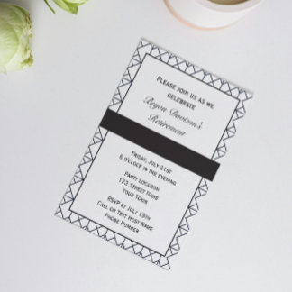 Invitation élégante de parti en noir et blanc