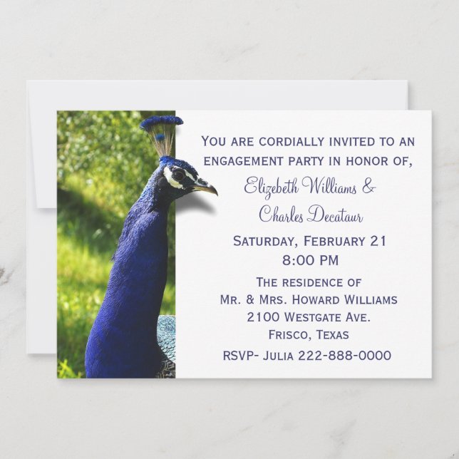 Invitation élégante de partie de fiançailles de (Devant)