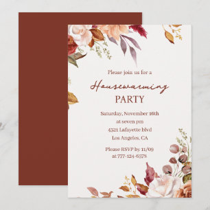 Invitation élégante de pendaison de crémaillère fl