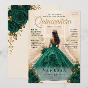 Invitation élégante de Quinceanera à la couverture